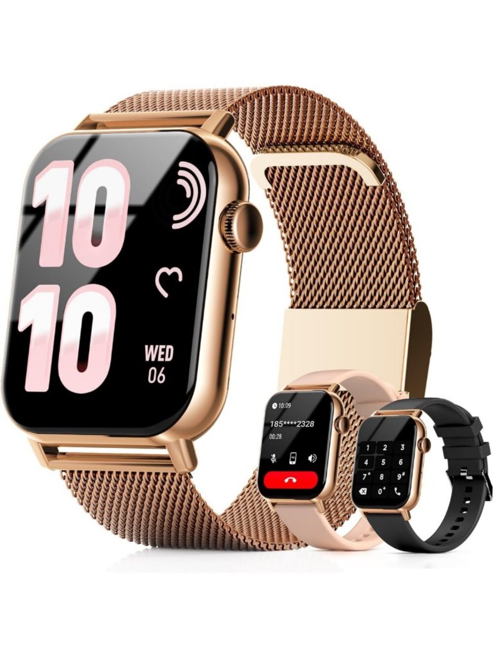 Stylish 1.83'' HD Smart Watch for Women, Fitness Tracker, Heart Rate Monitor